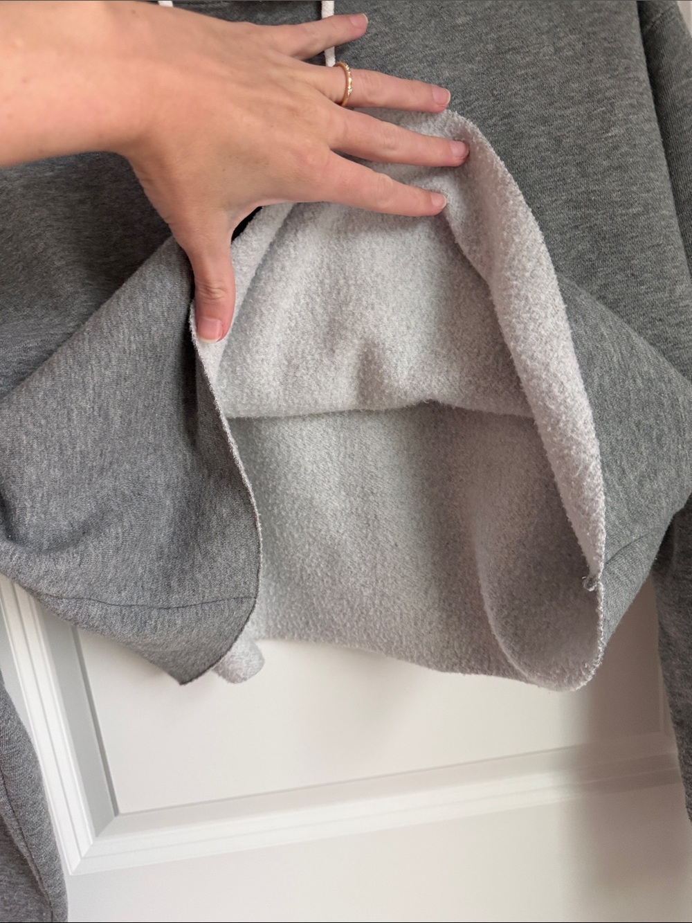 WILD FABLE Cropped Gray Drawstring Fleece Hoodie - Picture 12 of 15